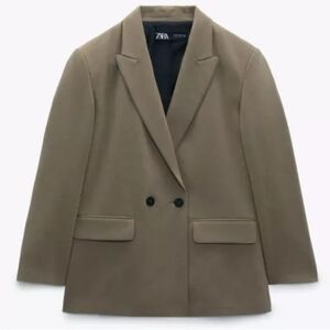 Zara Oversize Blazer Khaki Size M
